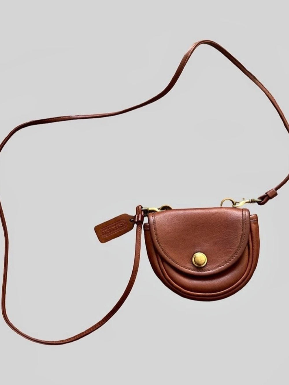 COACH Vintage Brown Leather Crossbody Belt Bag